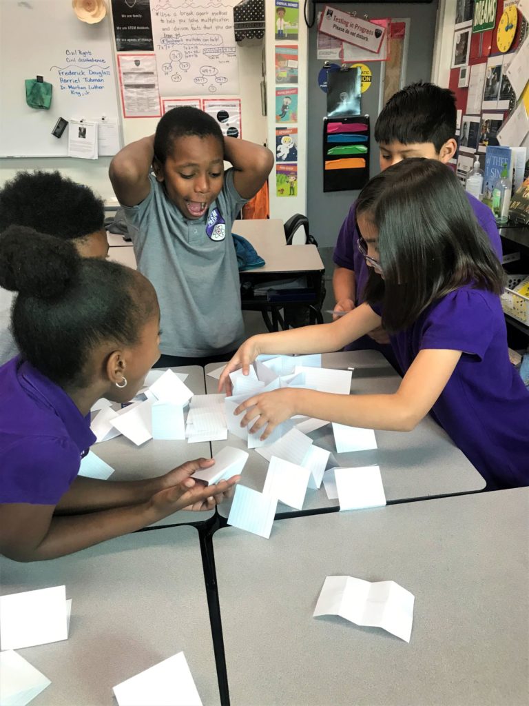 students performing group exercise